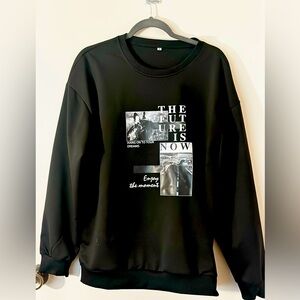 Black,dream print long sweater